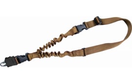 Tacshield T6010CY Shock Sling made of Coyote Webbing with Double QRB & Single-Point Design for Rifle/Shotgun