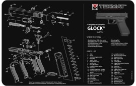 TekMat TEKR17GLOCKG5 Glock Gen5 Cleaning Mat Black/White Rubber 17" Long Glock Gen5 Parts Diagram