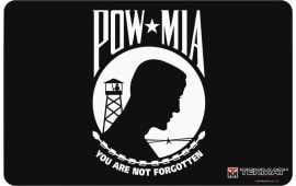 TekMat TEKR17POWMIA POW MIA Cleaning Mat Black/White Rubber 17" Long "You Are Not Forgotten"