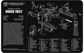 TekMat TEKR17RUGERSR22 Ruger SR22 Cleaning Mat Black/White Rubber 17" Long Ruger SR22 Parts Diagram