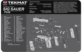 TekMat TEKR17SIGP229 Sig Sauer P229 Cleaning Mat Black/White Rubber 17" Long Sig P229 Parts Diagram