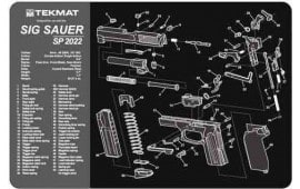 TekMat TEKR17SIGSP2022 Sig Sauer SP2022 Cleaning Mat Black/White Rubber 17" Long Sig SP2022 Parts Diagram