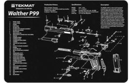 TekMat TEKR17WALP99 Walther P99 Cleaning Mat Black/White Rubber 17" Long Walther P99 Parts Diagram