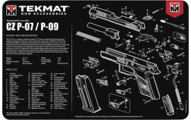 TekMat TEKR17CZP07 CZ P07/P09 Cleaning Mat Black/White Rubber 17" Long CZ P07/P09 Parts Diagram