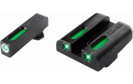 TruGlo TG13GL1A TFX Day/Night Sights Fits Glock 17/19/22/23/24/26/27/33/34/35/38/39 Tritium/Fiber Optic Green w/White Outline Front