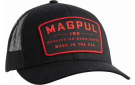 Magpul MAG1102-001 Go Bang Trucker Hat Black/Red Adjustable Snapback OSFA Structured