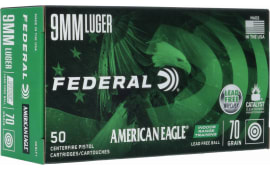 Federal AE9LF1 American Eagle 9mm Luger 70 gr Lead Free IRT - 50rd Box