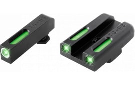 TruGlo TG13GL3A TFX Day/Night Sights Fits Glock 42/43 Tritium/Fiber Optic Green w/White Outline Front Green Rear Black