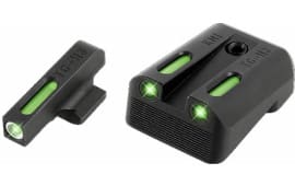 TruGlo TG13KM1A TFX Day/Night Sights Kimber Tritium/Fiber Optic Green w/White Outline Front Green Rear Black