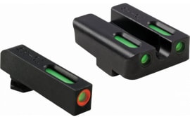 TruGlo TG13GL1PC TFX PRO Fits Glock 17/19/22/23/24/26/27/33/34/35/37/38/39 Fiber Optic Green Tritium w/Orange Outline Front Green Rear Black