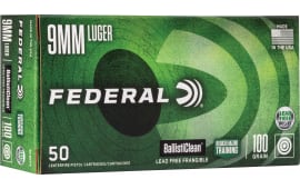 Federal BC9NT3 BallistiClean Lead-Free 9mm Luger 100 gr Lead Free Frangible - 50rd Box