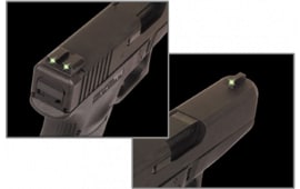 TruGlo TG-231K Tritium Night Sights Square Green Front/U-Notch Green Rear with Nitride Fortress Finished Frame for Kimber 1911