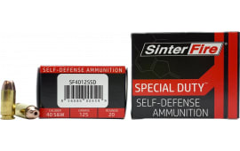 SinterFire Inc SF40125SD Special Duty (SD) 40 S&W 125 gr Lead Free Frangible Hollow Point - 20rd Box