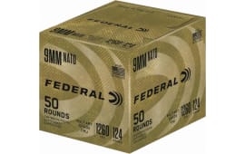 Federal C9N882 Military Grade 9mm NATO 124 gr Full Metal Jacket (FMJ) - 50rd Box