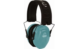 Walker's GWPCRPASBL Razor Compact Passive Muff 24 dB Over the Head Blue Ear Cups with Black Headband & White Logo Youth, Women