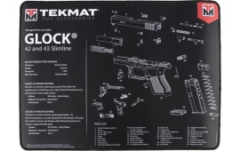 TekMat TEKR20GLOCK4243 Glock 42/43 Ultra Cleaning Mat Black/White Rubber 20" Long Glock 42/43 Parts Diagram