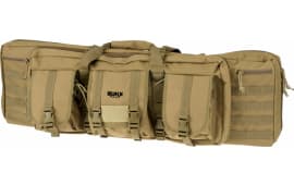 Rukx Gear ATICT36DGT Tactical Double Gun 36" Water Resistant Tan 600D Polyester with Non-Rust Zippers Holds up to 2 Rifles