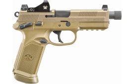 FN 66100866 FNX Tactical 45 ACP  5.30" Threaded Barrel 15+1, Flat Dark Earth, Manual Safety, Night Sights Includes Viper Red Dot