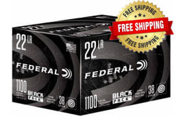 Federal Black Pack 22LR 38 GR Copper Plated Hollow Point 4400 Round Case - Free Shipping