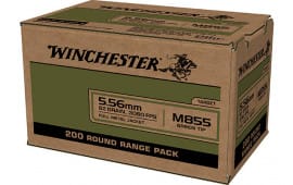 Winchester Ammo WM855200 USA 5.56x45mm NATO 62 GR Full Metal Jacket Lead Core (FMJLC) - 200rd Box