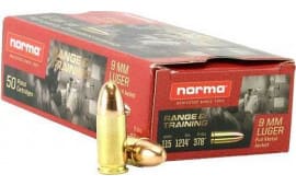 Norma Ammunition (RUAG) 620240050 Range and Training 9mm Luger 115 gr Full Metal Jacket (FMJ) - 50rd Box