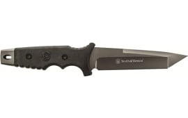 Schrade SW7 Fixed Blade Tanto 9Cr17 High Carbon Steel HL1 Rubber Handle w/Lanyard Hole and Ambidextrous Sheath