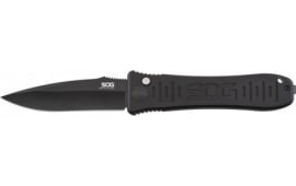 S.O.G SOG-SE-52 Spec Elite I 3.50" Folding Plain Black TiNi AUS-8A SS Blade Black Anodized Aluminum Handle Includes Pocket Clip