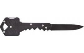 S.O.G SOG-KEY-101 Key  1.50" Folding Plain Drop Point Black Hardcased 5Cr13MoV SS Blade/Black Stainless Steel Handle