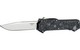 Hogue Compound OTF Automatic: 3.5" Clip Point Blade -Tumbled Finish G-Mascus Black G10 Frame