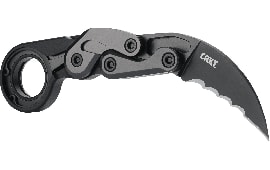 CRKT 4040V Provoke  2.41" Folding Hawkbill Veff Serrated Black TiN D2 Steel Blade/Black Aluminum Handle Includes Pocket Clip