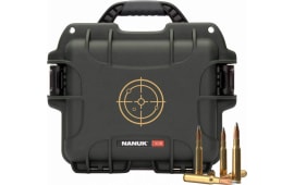 Nanuk 908-AMMO6 908 Ammo Case Waterproof Olive with White Target Logo Resin & Metal Eyelets Holds 600rds of 223 Rem