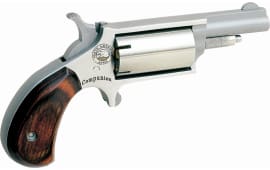 North American Arms 22MCB Companion  SAO 22 Cal #11 Percussion 1.63" 5rd Stainless Steel Rosewood Birdshead Grip