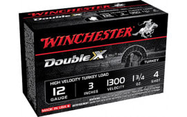 Winchester Ammo STH1234 Double X Turkey 12GA 3" 1-3/4oz #4 Shot - 10sh Box
