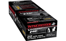 Winchester Ammo S22WM Supreme 22 WMR 34 GR Jacketed Hollow Point - 50rd Box