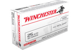 Winchester Ammo Q4203 Best Value 25 ACP 50 GR Full Metal Jacket - 50rd Box