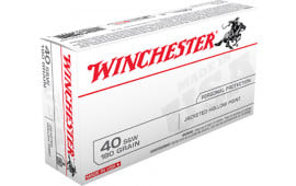 Winchester Ammo USA40JHP Best Value 40 Smith & Wesson 180 GR Jacketed Hollow Point - 50rd Box