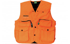 Primos 65701 Gunhunter's Hunting Vest Medium Blaze Orange Features Compass & LED Light