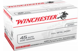 Winchester Ammo USA45AVP Best Value, Case, 45 ACP 230 GR Full Metal Jacket - 100 Rds / Box - 500 Round Case
