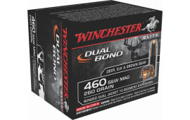 Winchester Ammo S460SWDB Elite 460 Smith & Wesson Magnum 260 GR Dual Jacket Hollow Point - 20rd Box