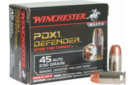 Winchester Ammo S45PDB Elite 45 ACP 230 GR Bonded Jacket Hollow Point - 20rd Box