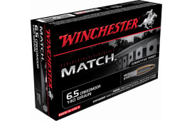 Winchester Ammo S65CM Match 6.5 Creedmoor 140 GR Hollow Point Boat Tail - 20rd Box