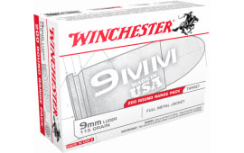 Winchester Ammo USA9W USA Centerfire 9mm Luger 115 GR Full Metal Jacket - 1000 Round Case