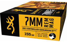 Browning Ammo B192200071 BXC Controlled Expansion 7mm Rem Mag 155 GR Terminal Tip - 20rd Box