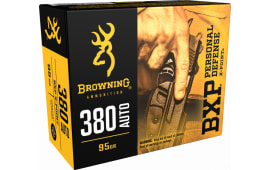 Browning Ammo B191703801 BXP X-Point 380 ACP 95 GR HP - 20rd Box