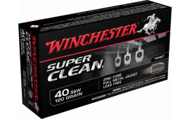Winchester Ammo W40SWLF Super Clean 40 Smith & Wesson 120 GR Full Metal Jacket - 50rd Box