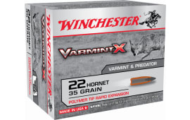 Winchester Ammo X22P Varmint X 22 Hornet 35 gr Polymer Tip Rapid Expansion - 20rd Box