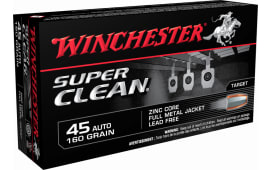 Winchester Ammo W45LF Super Clean 45 ACP 165 gr Lead Free Full Metal Jacket - 50rd Box