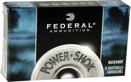 Federal F13100 Power-Shok Buckshot 12GA 3" 15 Pellets 00 Buck Shot - 5sh Box
