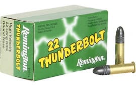Remington Ammunition TB22A Thunderbolt 22 Long Rifle (LR) Round Nose 40 GR - 50rd Box