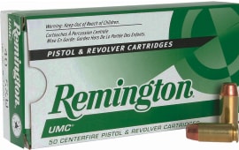 Remington Ammunition L40SW4 UMC 40 Smith & Wesson (S&W) 165 GR Metal Case (FMJ) - 50rd Box